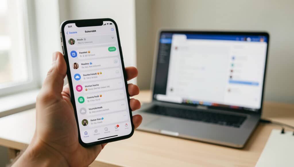 Messagerie cloud et notifications push sur mobile