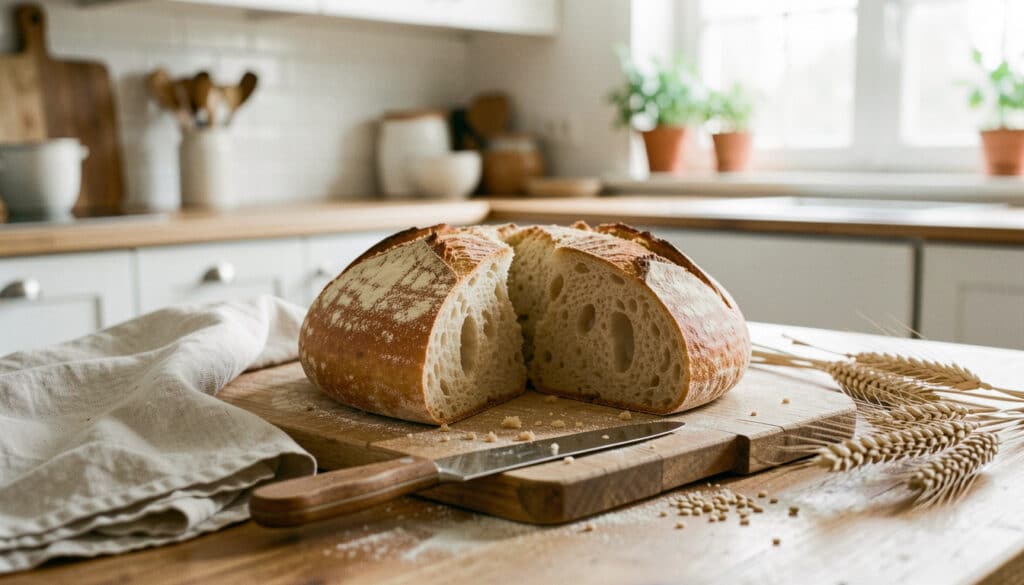 Recette du pain de campagne maison, croûte et mie